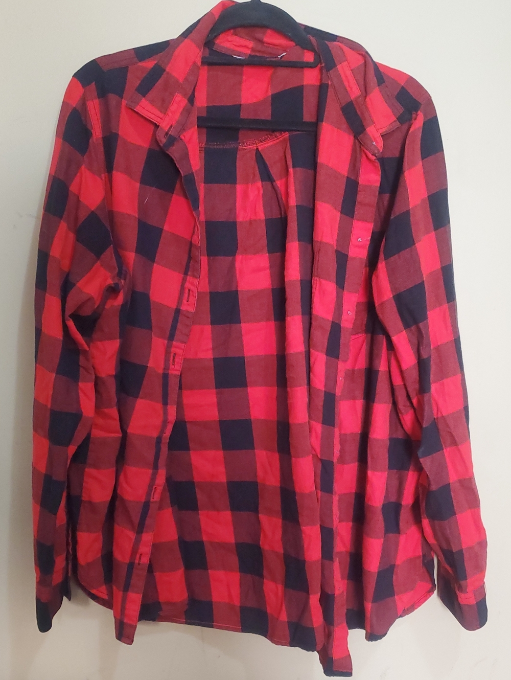 Red and Black Buffalo Plaid Button-Up Shirt Size Xl